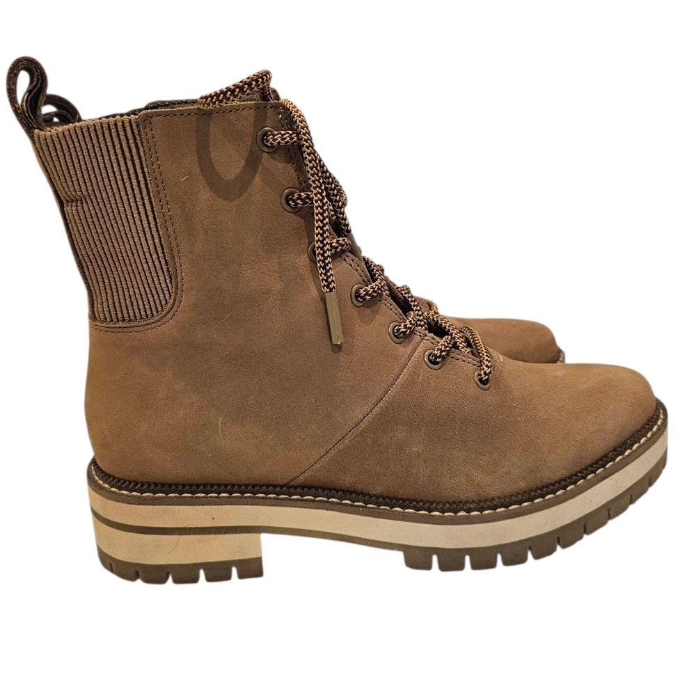 TOMS Frankie Boot Lace-up Sz.7.5 Tan Leather - Picture 6 of 16